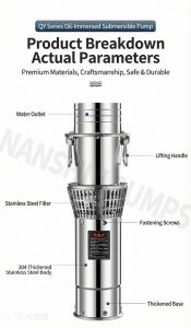 Industrial and agricultural stainless steel submersible pumps1