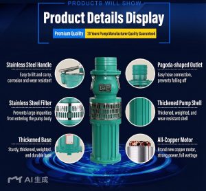 Stainless steel three phase submersible pump